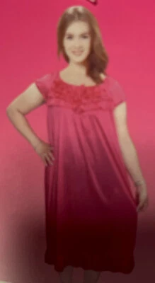 Hermoso Vestido de Noche de Dormir Rosa Mujer L (Impresión Mensaje) Peso Ligero Foto 1 de 4