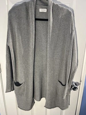 velvet by Graham & Spencer Grey Open Front Cardigan Sweater Pockets Medium - Image 1 of 4