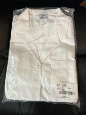 Women's Lab Coat White Sz 8 Missy by Meta 28 in New Style 738-011-8 NWT $45 - Image 1 of 4