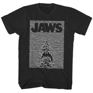 Jaws Shark Joy Division Parody Men's T Shirt Movie Poster Black Ocean Waves Bite - Picture 1 of 6