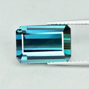 4.71Ct Custom Octagan Cut Premium Quality Unheated Indicolite Blue Tourmaline - Picture 1 of 3