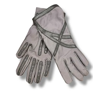 Guantes de conducción vintage de cuero sintético y elástico gris para mujer talla única - Imagen 1 de 9