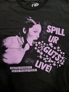 Olivia Rodrigo Guts! World Tour Black T shirt Unisex Women's Sz XXL 2XL Tee - Picture 1 of 5