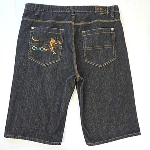 COOGI Jeansshorts Washed Black Denim bestickt Känguru Baggy Herren 46 (44x15) - Bild 1 von 20