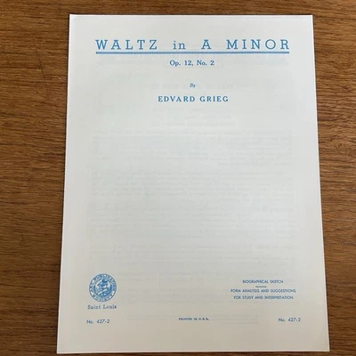 Waltz in A Minor~Grieg~Progressive 400 Series~#427-2~Art Publication Society - Image 1 of 3