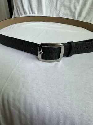MICHAEL KORS  Belt MK Logo Black Silver Buckle Size XL - Image 1 of 4