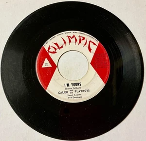 Caleb and The Playboys 1963 DOO WOP 45 I'm Yours / See About Me OLIMPIC VG+ HEAR - Picture 1 of 2