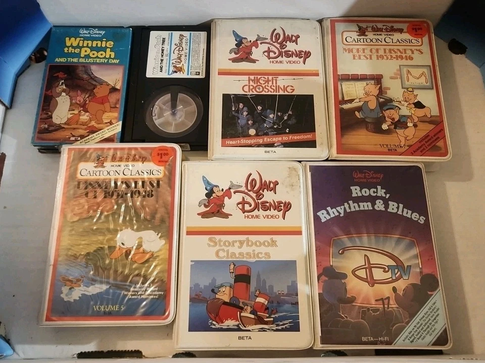 Mixed Lot of 7 Walt Disney Betamax Beta (NOT VHS) Vintage Movies Cassette Tapes - Image 1 of 4