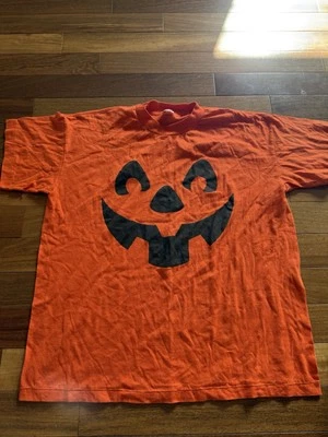 Camiseta Calabaza Naranja Sello Halloween Años 80 Vintage Puntada Única Talla XL EE. UU. Foto 1 de 3