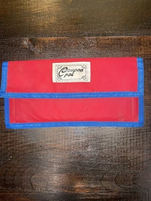 Bolsa organizadora vintage de cupones Pac con divisor clutch rojo azul Foto 1 de 4