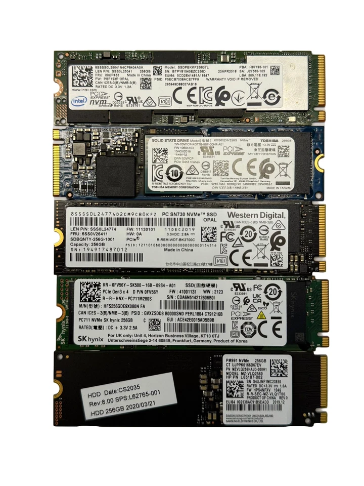 SSD 256GB NVMe PCIe 2280 SSD M-Key Diverse Marken Sehr Gut - Bild 1 von 1