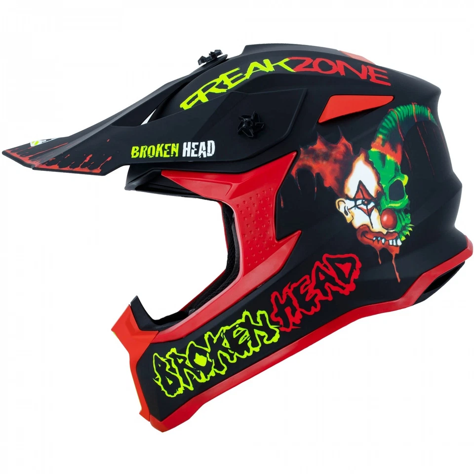Broken Head Motocross-Helm FreakZone Schwarz-Rot - Bild 1 von 4