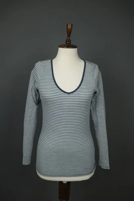 Blusa Pullover Manga Larga Cuello Redondo Lana Multi Rayas Rompehielos Talla S Foto 1 de 4