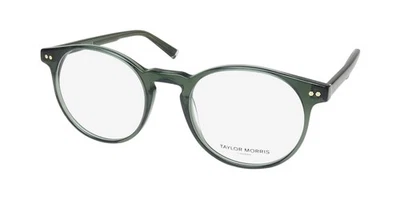 NEW TAYLOR MORRIS TM014 EYEGLASSES OVAL GREEN 50-20-145 FULL-RIM PLASTIC MENS C4 - Image 1 of 4