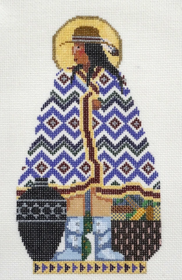 Hand Painted Needlepoint Canvas "Jose" Southwest Nativity Brand New Painted Pony - Image 1 of 2