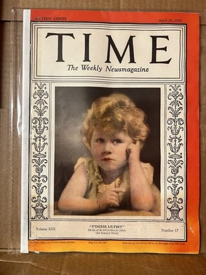 Time Magazine April 29, 1929 “Princess Lilybet” - Image 1 of 2
