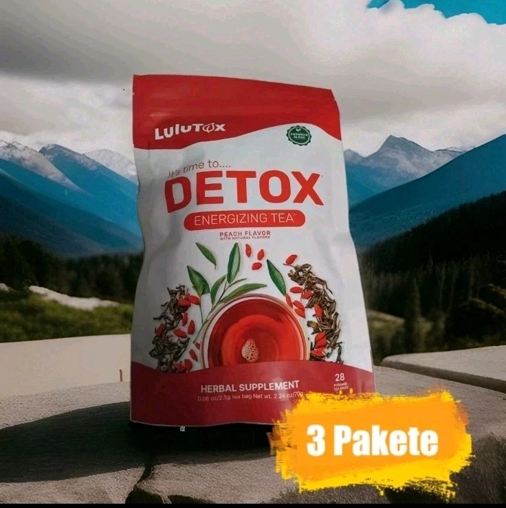 3 Pakete  lulutox detox tee Pirsich VoratsPack - Bild 1 von 1