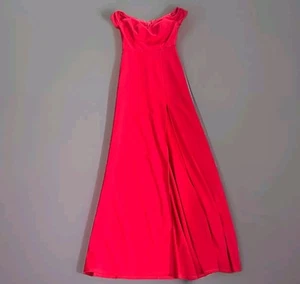 Windsor Formal Prom Dress Women’s Size 3/4 Red Long Flowy High Slit Stretch - Picture 1 of 13
