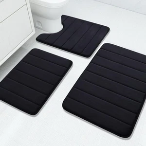 Memory Foam 3 Pieces Bathroom Rugs Set - Thick Soft Absorbent Non-Slip Bath M... - Picture 1 of 8