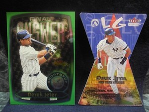 3 derek jeter cards 1 2000 fleer showcase  1 2001 fleer triple crown 1 2001 flee