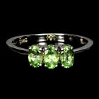 Unheated Oval Tsavorite 5X3mm 14K White Gold Plate 925 Sterling Silver Ring 7