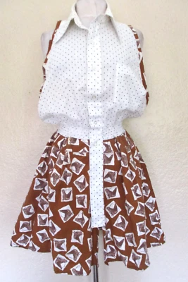 Vestido Camisa Estampado Ecuestre Flecha Años 70 De Colección XS/S Reciclado Camisero Mujeres Foto 1 de 4