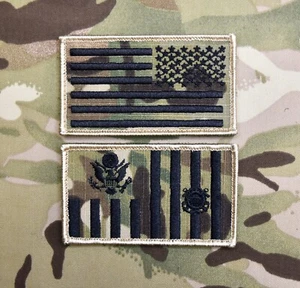 Multicam Guardia costiera degli Stati Uniti Ensign bandiera e set patch bandiera degli Stati Uniti inversa USCG Coastie - Foto 1 di 3