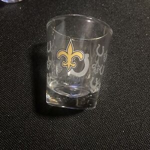 NEW ORLEANS SAINTS NFL SUPERBOWL XLIV CHAMPIONSHIP GLASS SHOTGLASS 2 OZ SIZE