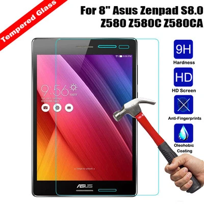 2Pcs For Asus Zenpad S 8.0 Z580 Z580C Premium Tempered Glass Screen Protector - Image 1 of 4