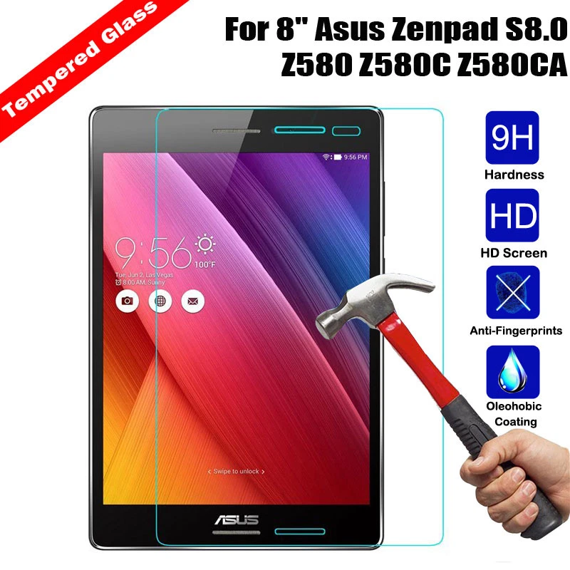 2Pcs For Asus Zenpad S 8.0 Z580 Z580C Premium Tempered Glass Screen Protector - Image 1 of 4