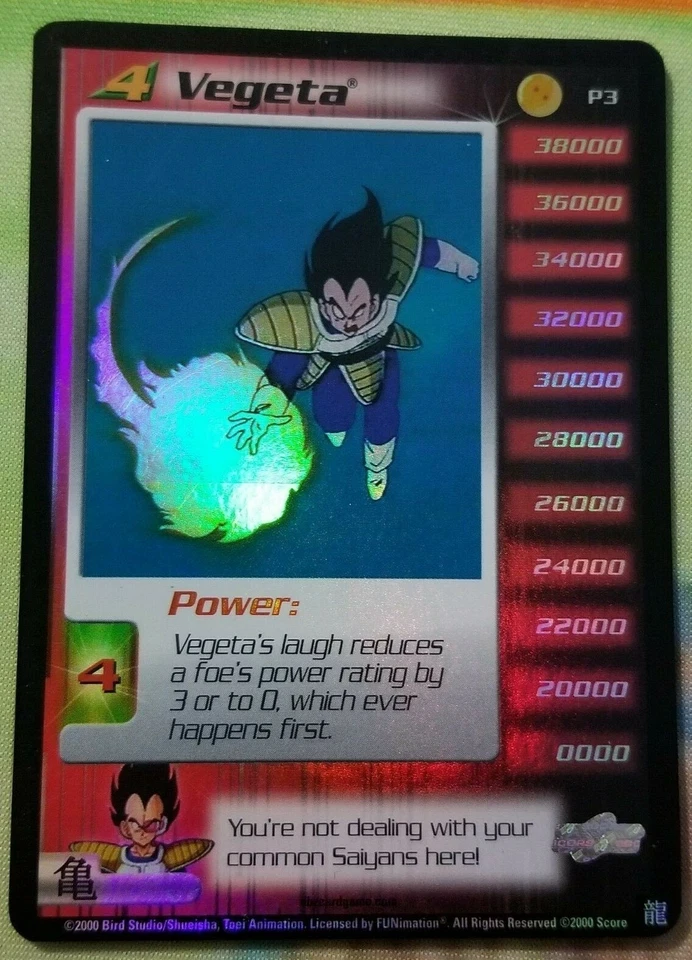 Dragon Ball Z CCG DBZ Limited Vegeta Lvl 4 Foil P3!! Saiyan Saga Promo!! Silver - Image 1 of 1