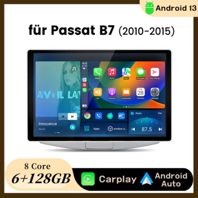 13.1" Android13 Autoradio Carplay Für Passat B7 10-2015 GPS NAVI DAB SWC BT 128G - Bild 1 von 4