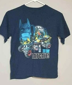 Lego Batman Blue T Shirt To The Bat Cave  Large 10/12 Youth  - Picture 1 of 3