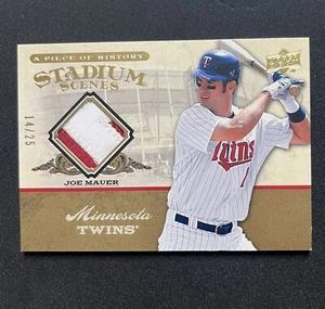 2008 Upper Deck A Piece of History Stadium Scenes Game Used Patch /25 Joe Mauer - Picture 1 of 2