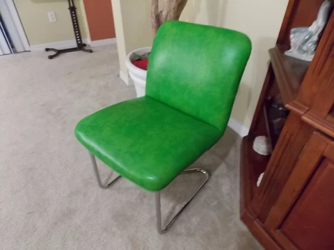 Design Institute Of America Chrome & Green Apple Accent Chair! Vintage & Rare! Cover