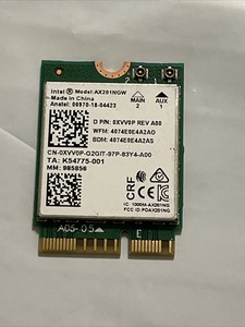 Genuine Oem Dell Intel Wireless Bluetooth WiFi Card  AX201NGW XVV0P 0XVV0P