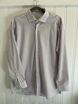 Perry Ellis Portfolio Purple Check Mens Dress Shirt 16 32/33 - Image 1 of 4