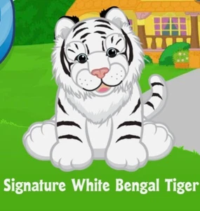 WEBKINZ SIGNATURE WHITE BENGAL TIGER - ADOPTION CODE-VIRTUAL CODE ONLY NO  PET - Picture 1 of 1