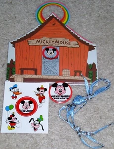 DISNEYLAND-OFFICIAL MICKEY MOUSE CLUB KIT-'85-COMPLETE-STICKERS-SHOELACES-BUTTON - Picture 1 of 5