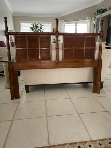 Antique Campaign Headboard   Henredon Cover