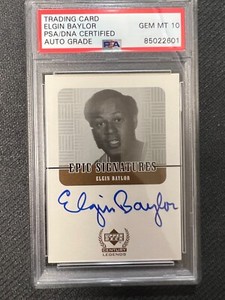 ELGIN BAYLOR PSA 9 1999 UPPER DECK CENTURY LEGENDS EPIC SIGNATURES AUTO HOF 812