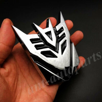 Chrome 3D Metal Transformers Autobot Deception Auto Badge Emblem Decal Sticker - Image 1 of 3