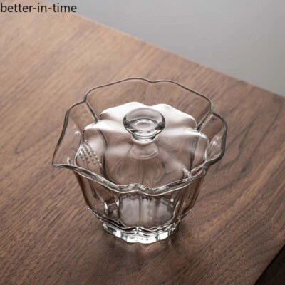 Taza de té de vidrio Gaiwan con filtro taza de té tetera de mano china Foto 1 de 3