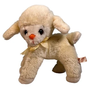 Vintage California Stuffed Toys Lamb Sheep Plush Stuffed Animal 9" Pastel Yellow - Picture 1 of 10