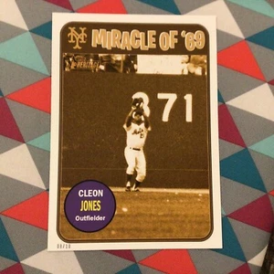 Cleon Jones #CJ 5x7 Gold 08/10 Made 1969 Miracle of 69 Mets 2018 Topps Heritage - Bild 1 von 2