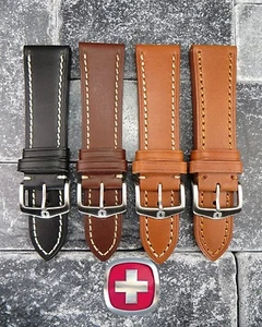 23 mm SWISS ARMY braunes KUHLEDER ARMBAND KAVALLERIE dickes Uhrenband schwarz 23 - Bild 1 von 34