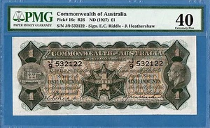 Australia, Commonwealth of Australia, 1 Pound, 1927, EF-PMG40, P16c - Picture 1 of 2