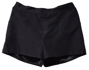 FullFitAll Swim Shorts Womens 20 Built-In Panty Half Elastic Waist  Pocket Black - Picture 1 of 8