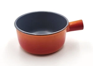 Vintage Descoware Orange Flame 80-A Enamel Cast Iron Saucepan - Picture 1 of 7