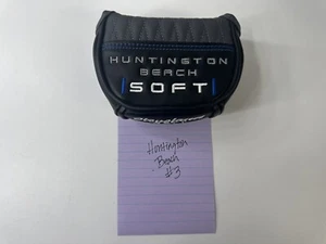 CLEVELAND HUNTINGTON BEACH SOFT MALLET PUTTER HEADCOVER BLACK COVER EXCELLENT - Picture 1 of 15